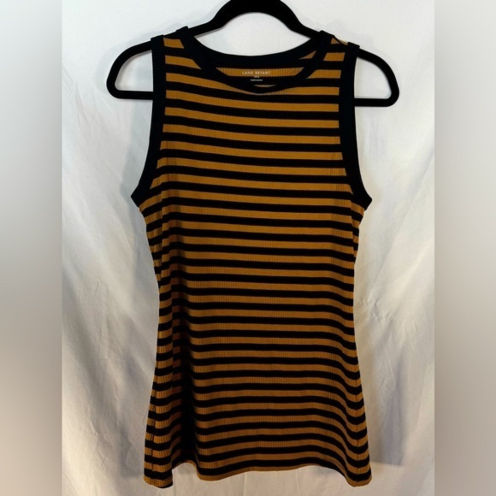 Lane Bryant Gold and Black Fitted Tank Top Size 14/16